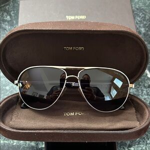 Tom Ford Silver Aviator Sunglasses